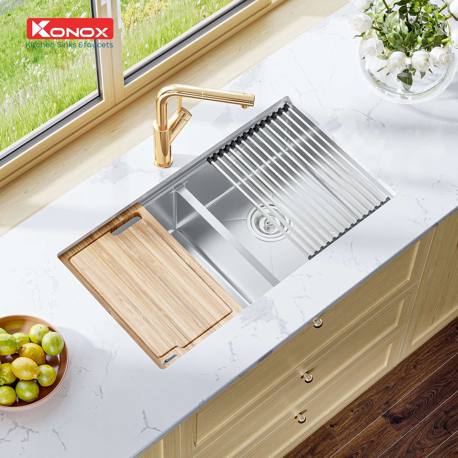 Ảnh công trình thực tế Chậu Rửa Chén KONOX KN8046DUB 2 Hộc