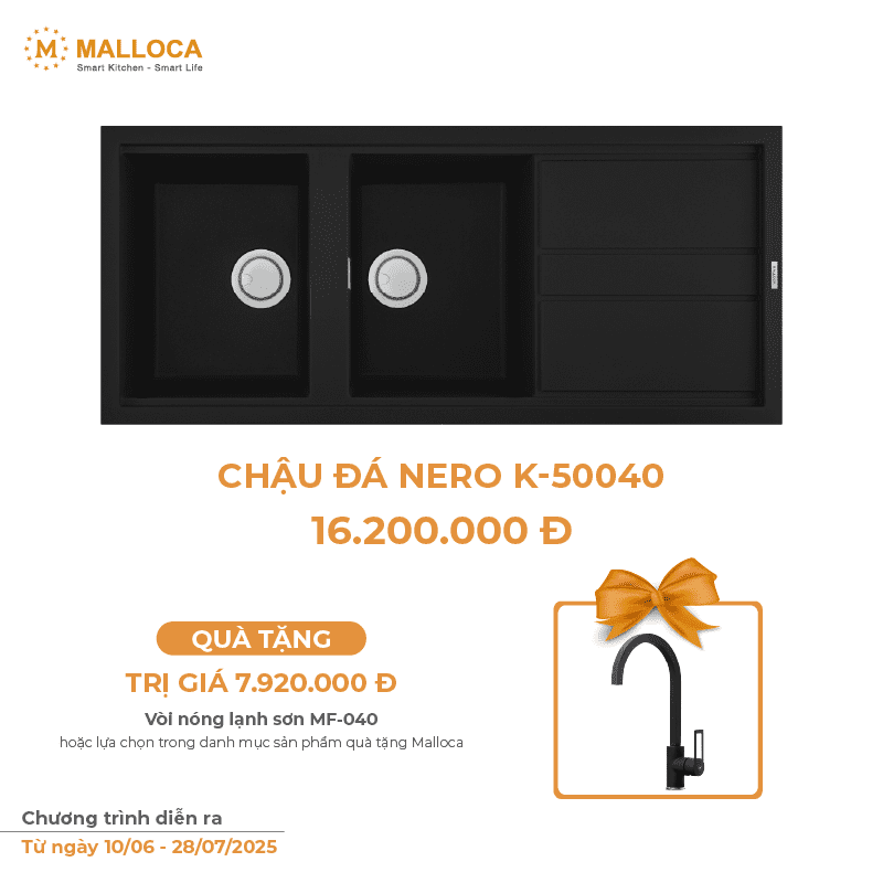 Chậu Rửa Chén Đá MALLOCA NERO K-50040 Màu Đen