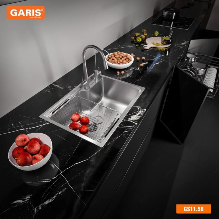 Chậu Rửa Chén GARIS GS11.58 Inox 1 Hộc Nhỏ
