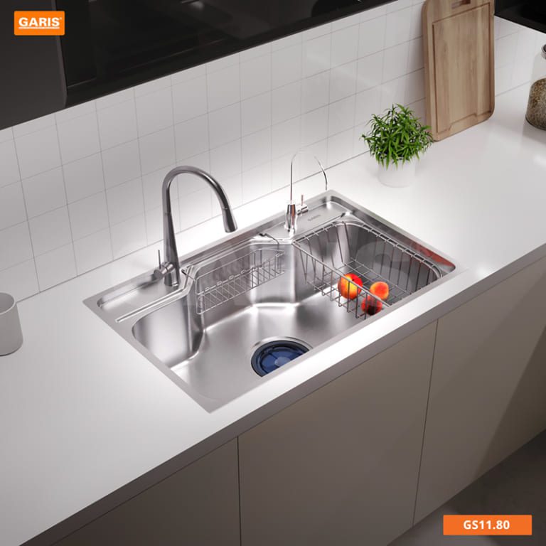 Chậu Rửa Chén GARIS GS11.80 Inox 1 Hộc To