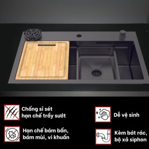 Ảnh công trình thực tế Chậu rửa chén Hafele WF R10 HS25-SSN1S-8052 567.24.488 màu titan