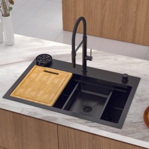 Ảnh công trình thực tế Chậu rửa chén Hafele WF R10 HS25-SSN1S-8052 567.24.489 màu đen