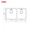 Chậu Rửa Chén KONOX CUBE 8144DU 2 Hộc - ảnh 2
