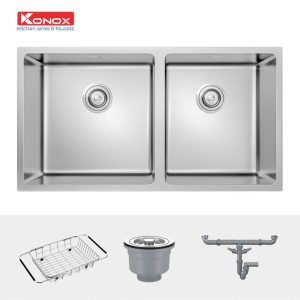 Ảnh công trình thực tế Chậu Rửa Chén KONOX CUBE 8144DU 2 Hộc
