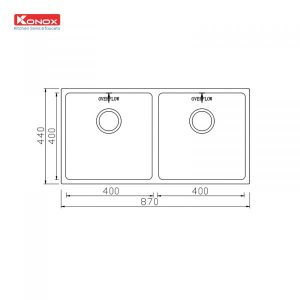 Ảnh công trình thực tế Chậu Rửa Chén KONOX CUBE 8744DU 2 Hộc