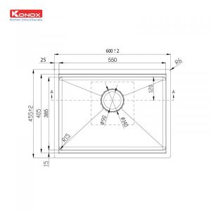 Ảnh công trình thực tế Chậu Rửa Chén KONOX KN6046SU Inox 1 Hộc