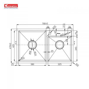Ảnh công trình thực tế Chậu Rửa Chén KONOX KN7847DO 2 Hộc