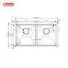 Chậu Rửa Chén KONOX KN8046DUB 2 Hộc - ảnh 2