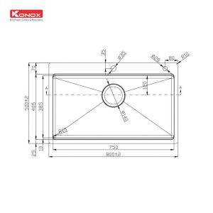Ảnh công trình thực tế Chậu Rửa Chén KONOX KN8050TS Inox 1 Hộc