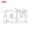 Chậu Rửa Chén KONOX KN8248DO 2 Hộc - ảnh 2