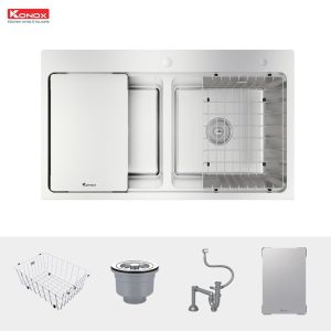 Ảnh công trình thực tế Chậu Rửa Chén KONOX KN8651TD Dekor 2 Hộc Inox