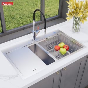 Ảnh công trình thực tế Chậu Rửa Chén KONOX KN8651TD Dekor 2 Hộc Inox