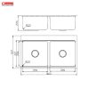Chậu Rửa Chén KONOX KN8651TD Dekor Basic 2 Hộc Inox - ảnh 2