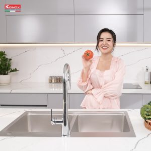 Ảnh công trình thực tế Chậu Rửa Chén KONOX KN8651TD Dekor Basic 2 Hộc Inox