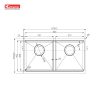 Chậu Rửa Chén KONOX KN8745DUB 2 Hộc - ảnh 2