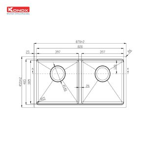 Ảnh công trình thực tế Chậu Rửa Chén KONOX KN8745DUB 2 Hộc