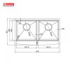 Chậu Rửa Chén KONOX KN8751DA Curve 2 Hộc - ảnh 2