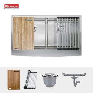 Ảnh công trình thực tế Chậu Rửa Chén KONOX KN8751DA Curve 2 Hộc