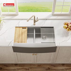 Ảnh công trình thực tế Chậu Rửa Chén KONOX KN8751DA Curve 2 Hộc