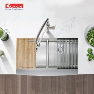 Ảnh công trình thực tế Chậu Rửa Chén KONOX KN8751DA Curve 2 Hộc