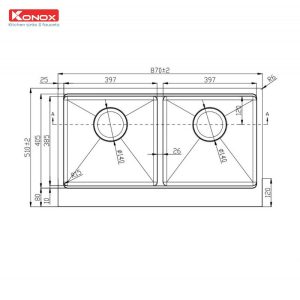 Ảnh công trình thực tế Chậu Rửa Chén KONOX KN8751DA Retta 2 Hộc