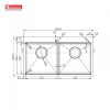 Chậu Rửa Chén KONOX KN8850TD 2 Hộc - ảnh 2