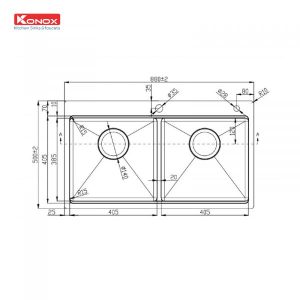 Ảnh công trình thực tế Chậu Rửa Chén KONOX KN8850TD 2 Hộc