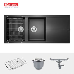 Ảnh công trình thực tế Chậu Rửa Chén KONOX LIVELLO 1160 Black Màu Đen