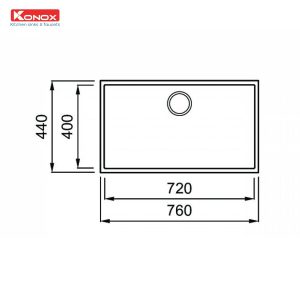 Ảnh công trình thực tế Chậu Rửa Chén KONOX NAROS 760S Grey Đá Granite 1 Hộc 760mm