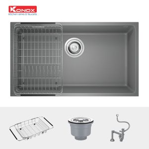Ảnh công trình thực tế Chậu Rửa Chén KONOX NAROS 760S Grey Đá Granite 1 Hộc 760mm