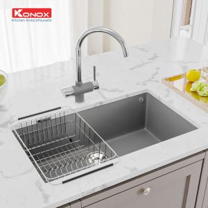 Ảnh công trình thực tế Chậu Rửa Chén KONOX NAROS 760S Grey Đá Granite 1 Hộc 760mm