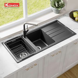 Ảnh công trình thực tế Chậu Rửa Chén KONOX PHOENIX 1160 Black Màu Đen