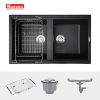 Chậu Rửa Chén KONOX PHOENIX 860 Black 2 Hộc Màu Đen - ảnh 3
