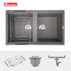 Chậu Rửa Chén KONOX PHOENIX 860 Grey 2 Hộc Màu Xám - ảnh 3