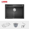 Chậu Rửa Chén KONOX Ruvita 680 Black Đá Granite 1 Hộc 680mm - ảnh 3