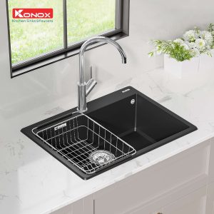 Ảnh công trình thực tế Chậu Rửa Chén KONOX Ruvita 680 Black Đá Granite 1 Hộc 680mm