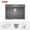 Chậu Rửa Chén KONOX Ruvita 680 Grey Đá Granite 1 Hộc 680mm - ảnh 3