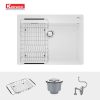 Chậu Rửa Chén KONOX Ruvita 680 White Silver Đá Granite 1 Hộc 680mm - ảnh 3