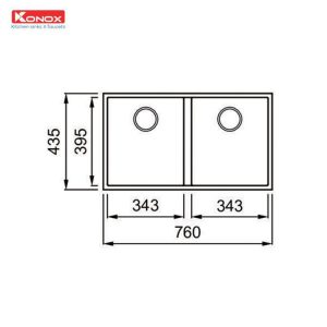 Ảnh công trình thực tế Chậu Rửa Chén KONOX VELOCI 760D Black 2 Hộc Màu Đen