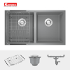 Chậu Rửa Chén KONOX VELOCI 760D Grey 2 Hộc Màu Xám - ảnh 3