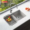 Chậu Rửa Chén KONOX VELOCI 760D Grey 2 Hộc Màu Xám - ảnh 4