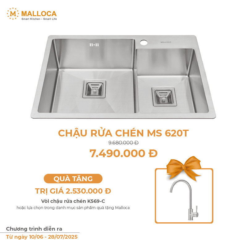 Chậu Rửa Chén MALLOCA MS 620T INOX 304