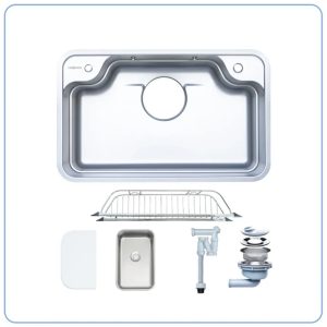 Ảnh công trình thực tế Chậu rửa chén NOBINOX ARVO B180 chống xước 1 hộc