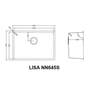 Ảnh công trình thực tế Chậu rửa chén NOBINOX LISA NN645S chống xước 1 hộc
