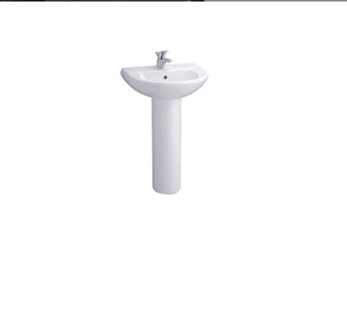 Chậu Rửa Lavabo COTTO C014/C411 Treo Tường Kèm Chân Dài