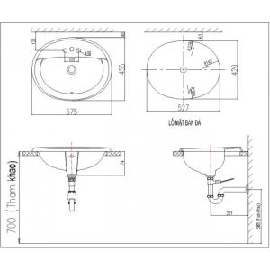 Ảnh công trình thực tế Chậu Rửa Lavabo INAX AL-2395VFC Dương Vành Aqua Ceramic