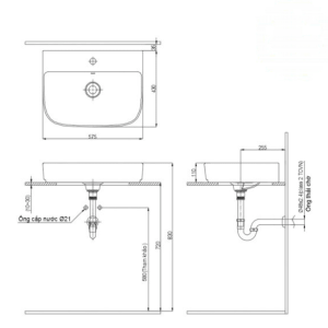 Ảnh công trình thực tế Chậu Rửa Lavabo INAX AL-632V Đặt Bàn Aqua Ceramic