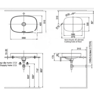 Ảnh công trình thực tế Chậu Rửa Lavabo INAX AL-642V Đặt Bàn Aqua Ceramic