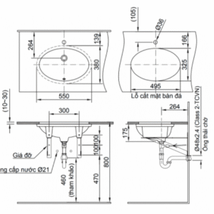 Ảnh công trình thực tế Chậu Rửa Lavabo INAX L-2216V Âm Bàn