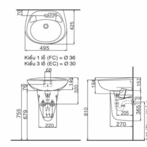 Ảnh công trình thực tế Chậu Rửa Lavabo INAX L-284V/L-284VC Kèm Chân Ngắn Treo Tường
